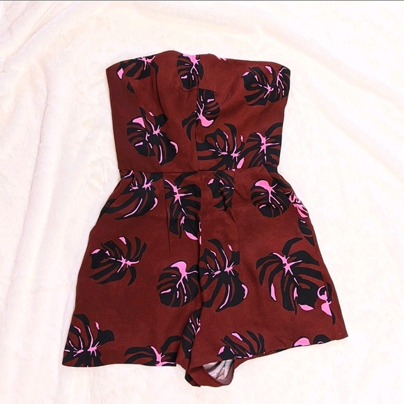 NWT Topshop Tropical Bandeau Playsuit - Picture 7 of 8
